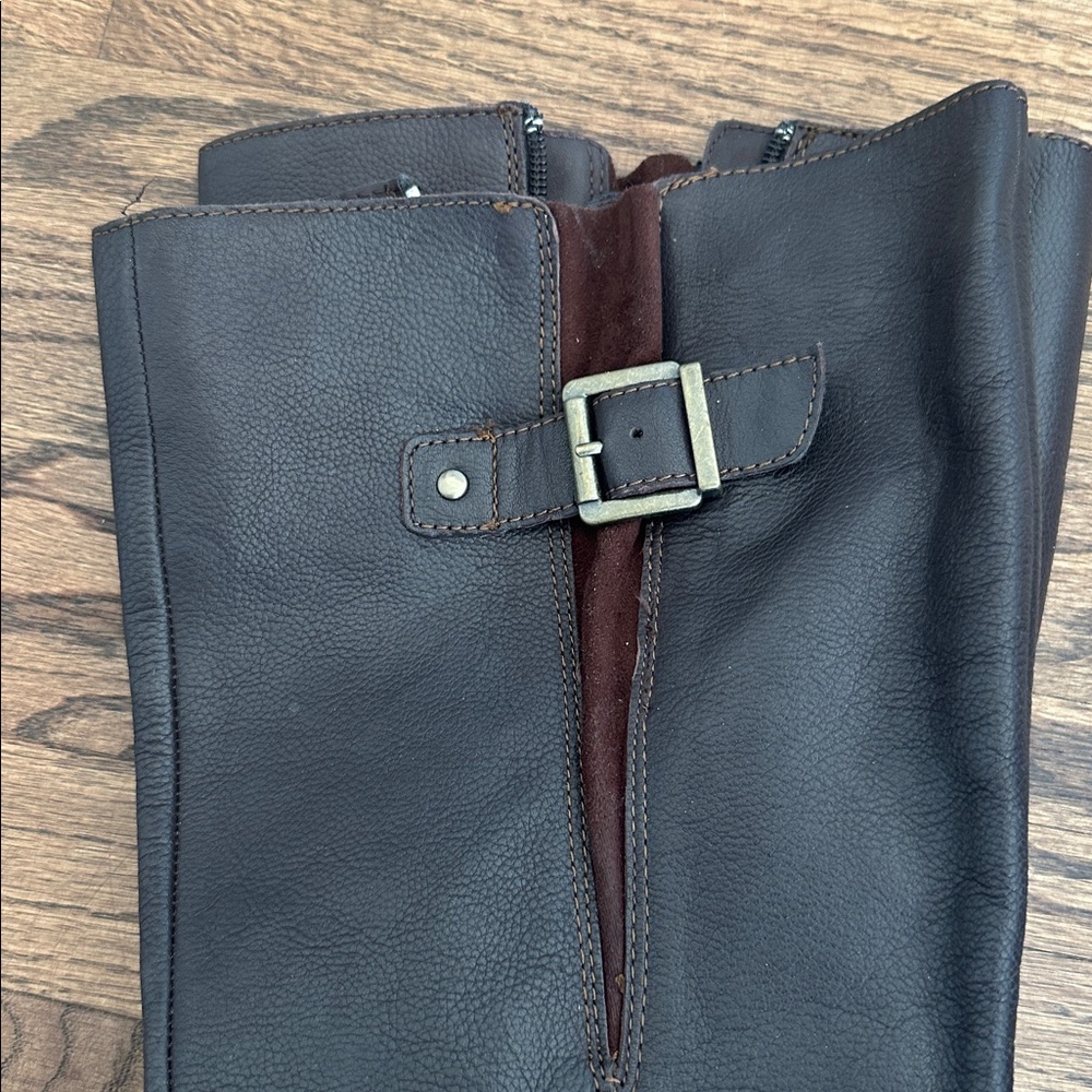 Women’s Dark Brown Leather Buckle Boots b:o:c brand by Born - Picture 3 of 8